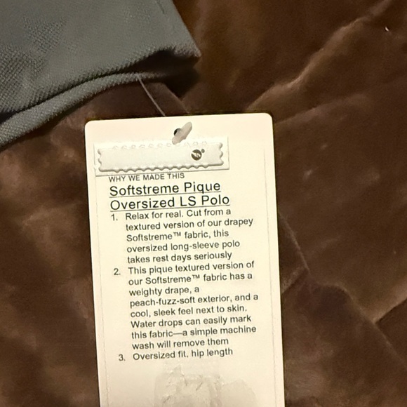 NWT $138 Softstreme Pique Oversized Long-Sleeve Polo Shirt Sz small - Picture 4 of 4